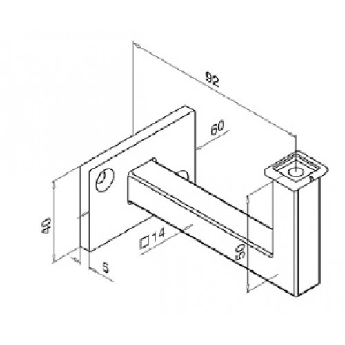 Square fixed Wall Bracket No Saddle